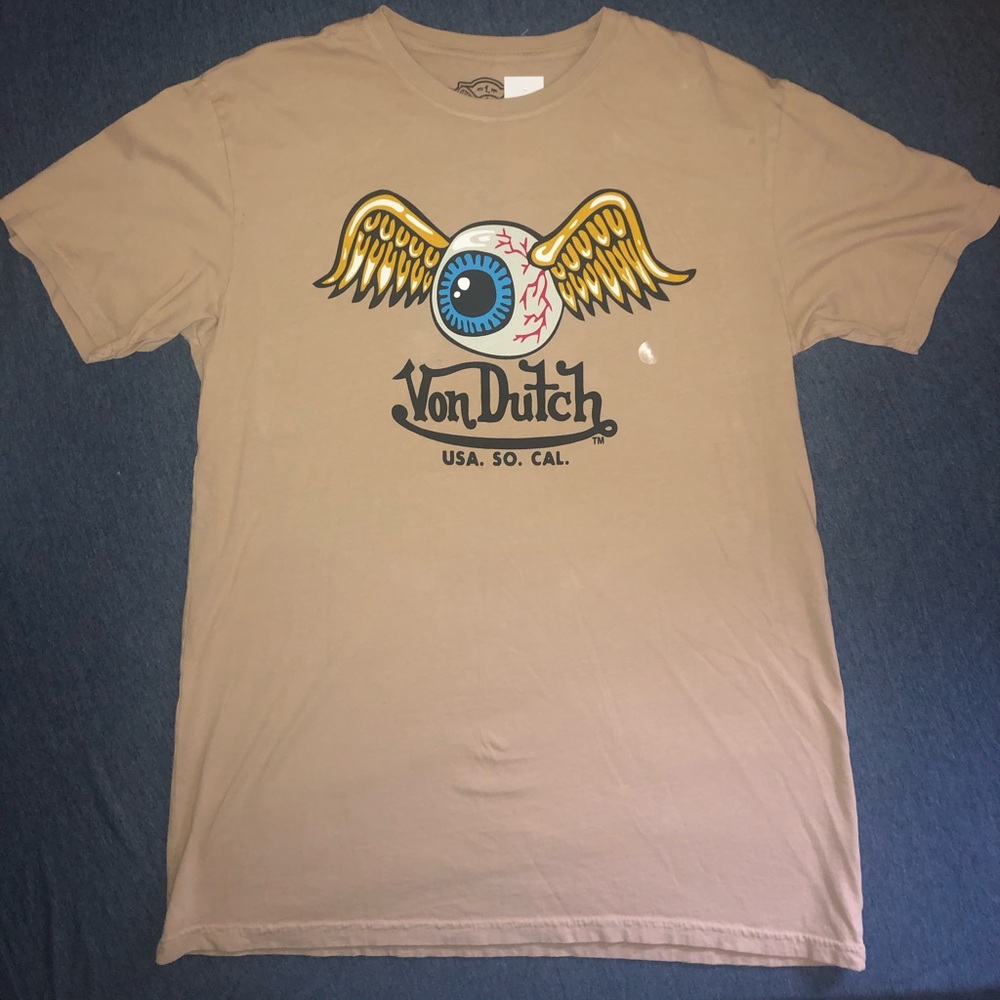 Von Dutch Men’s Flying Eye Logo Design T-Shirt